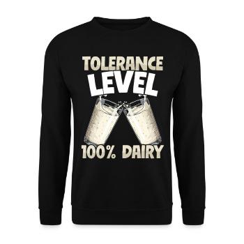 Lactose tolerant Milk lovers Cheese lovers - Unisex Sweatshirt - black - Front - Alina (178cm) & Michal (187cm)