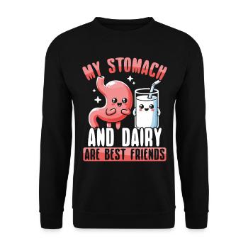 Lactose tolerant Milk lovers Cheese lovers - Unisex Sweatshirt - black - Front - Alina (178cm) & Michal (187cm)