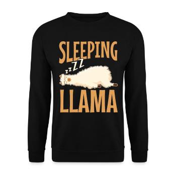 Cute Llama Cute Alpaca Sleeping Llama - Unisex Sweatshirt - black - Front - Alina (178cm) & Michal (187cm)