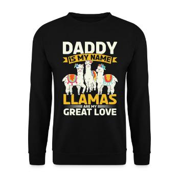 Papa est mon nom, les lamas sont mon grand amour - Lama - Sweat-shirt Unisexe - noir - Devant - Alina (178cm) & Michal (187cm)