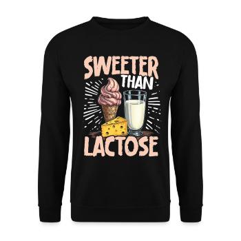 Lactose tolerant Milk lovers Cheese lovers - Unisex Sweatshirt - black - Front - Alina (178cm) & Michal (187cm)