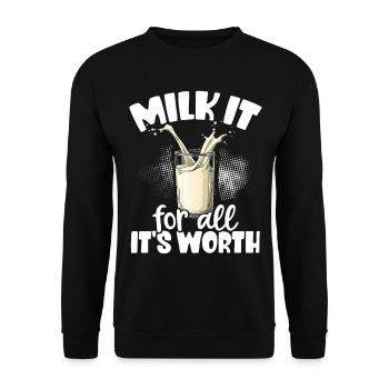 Lactose tolerant Milk lovers Cheese lovers - Unisex Sweatshirt - black - Front - Alina (178cm) & Michal (187cm)