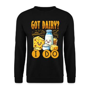 Lactose tolerant Milk lovers Cheese lovers - Unisex Sweatshirt - black - Front - Alina (178cm) & Michal (187cm)