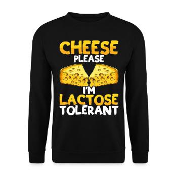 Lactose tolerant Milk lovers Cheese lovers - Unisex Sweatshirt - black - Front - Alina (178cm) & Michal (187cm)