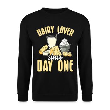 Lactose tolerant Milk lovers Cheese lovers - Unisex Sweatshirt - black - Front - Alina (178cm) & Michal (187cm)