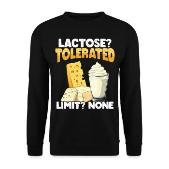 Lactose tolerant Milk lovers Cheese lovers - Unisex Sweatshirt - black - Front - Alina (178cm) & Michal (187cm)