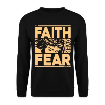 La foi plutôt que la peur Jésus Verset biblique Psaume 118:6 - Sweat-shirt Unisexe - noir - Devant - Alina (178cm) & Michal (187cm)