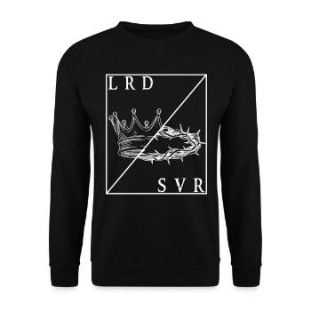 Lord And Savior Dornen Krone Jesus Christus - Unisex Pullover - Schwarz - Vorne - Alina (178cm) & Michal (187cm)