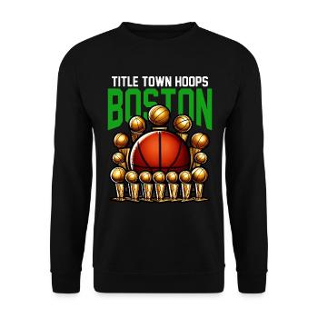 TITLE TOWN HOOPS - BASKETBALL - Unisex Sweatshirt - black - Front - Alina (178cm) & Michal (187cm)