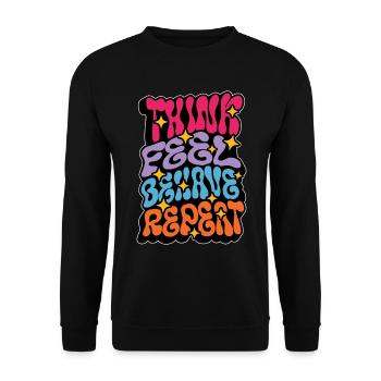 Behavioral Therapist Think Feel Behave ABA Therapy - Unisex Sweatshirt - black - Front - Alina (178cm) & Michal (187cm)