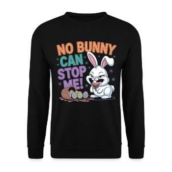 Easter Bunny with Chocolate – No Bunny Can Stop Me - Unisex Sweatshirt - black - Front - Alina (178cm) & Michal (187cm)