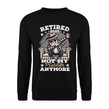 Pensioner 2025, Retirement Man, Retirement, Legend - Unisex Sweatshirt - black - Front - Alina (178cm) & Michal (187cm)