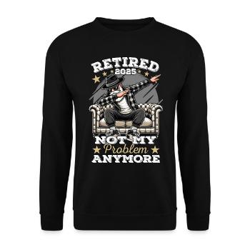 Pensioner 2025, Retirement Man, Retirement, Legend - Unisex Sweatshirt - black - Front - Alina (178cm) & Michal (187cm)