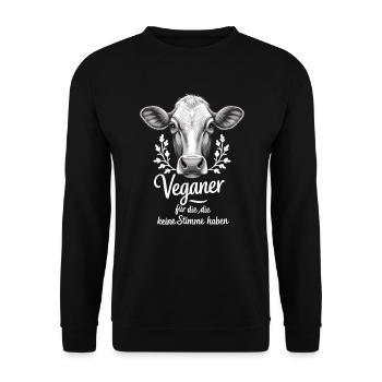 Veganer – für die, die keine Stimme haben - Unisex Pullover - Schwarz - Vorne - Alina (178cm) & Michal (187cm)