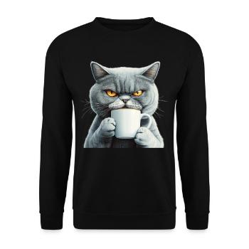 Realistic: with coffee - Unisex Sweatshirt - black - Front - Alina (178cm) & Michal (187cm)
