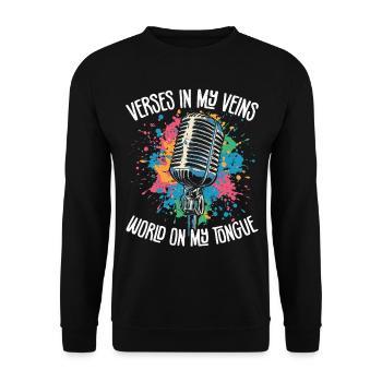 Poésie Slam Comptine Slam Poésie Poète Poète - Sweat-shirt Unisexe - noir - Devant - Alina (178cm) & Michal (187cm)