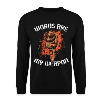 Poetry Slam Reim Slam Poesie Poet Gedichte - Unisex Pullover - Schwarz - Vorne - Alina (178cm) & Michal (187cm)