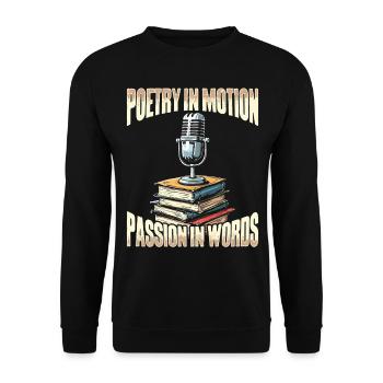 Poésie Slam Comptine Slam Poésie Poète Poète - Sweat-shirt Unisexe - noir - Devant - Alina (178cm) & Michal (187cm)