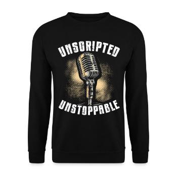 Poésie Slam Comptine Slam Poésie Poète Poète - Sweat-shirt Unisexe - noir - Devant - Alina (178cm) & Michal (187cm)