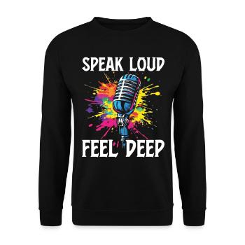 Poésie Slam Comptine Slam Poésie Poète Poète - Sweat-shirt Unisexe - noir - Devant - Alina (178cm) & Michal (187cm)