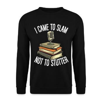 Poetry Slam Reim Slam Poesie Poet Gedichte - Unisex Pullover - Schwarz - Vorne - Alina (178cm) & Michal (187cm)