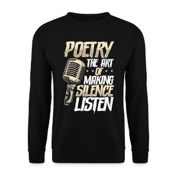 Poetry Slam Reim Slam Poesie Poet Gedichte - Unisex Pullover - Schwarz - Vorne - Alina (178cm) & Michal (187cm)