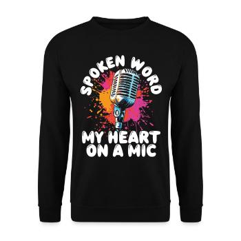 Poetry Slam Reim Slam Poesie Poet Gedichte - Unisex Pullover - Schwarz - Vorne - Alina (178cm) & Michal (187cm)