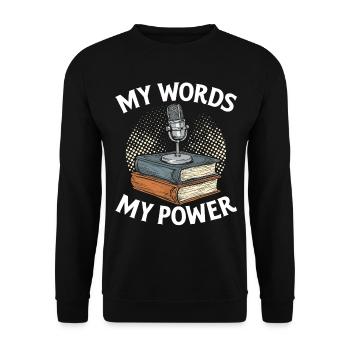 Poésie Slam Comptine Slam Poésie Poète Poète - Sweat-shirt Unisexe - noir - Devant - Alina (178cm) & Michal (187cm)