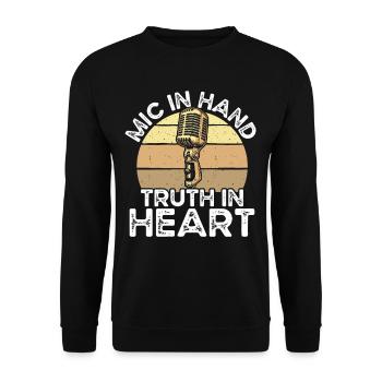 Poetry Slam Reim Slam Poesie Poet Gedichte - Unisex Pullover - Schwarz - Vorne - Alina (178cm) & Michal (187cm)
