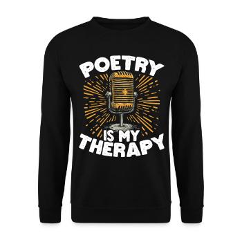 Poetry Slam Reim Slam Poesie Poet Gedichte - Unisex Pullover - Schwarz - Vorne - Alina (178cm) & Michal (187cm)