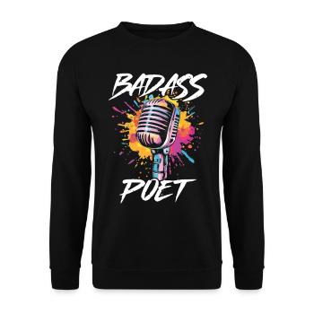 Poésie Slam Comptine Slam Poésie Poète Poète - Sweat-shirt Unisexe - noir - Devant - Alina (178cm) & Michal (187cm)