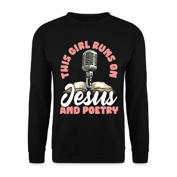 Poésie Slam Comptine Slam Poésie Poète Poète - Sweat-shirt Unisexe - noir - Devant - Alina (178cm) & Michal (187cm)