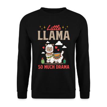 Petit lama tant de drame - Alpaga Lama Llama - Sweat-shirt Unisexe - noir - Devant - Alina (178cm) & Michal (187cm)