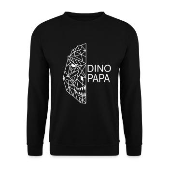 Dino Papa Vater Vatertag Dinosaurier - Unisex Pullover - Schwarz - Vorne - Alina (178cm) & Michal (187cm)