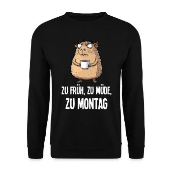 Café Capybara Lundi Matin Grouch Cadeau - Sweat-shirt Unisexe - noir - Devant - Alina (178cm) & Michal (187cm)