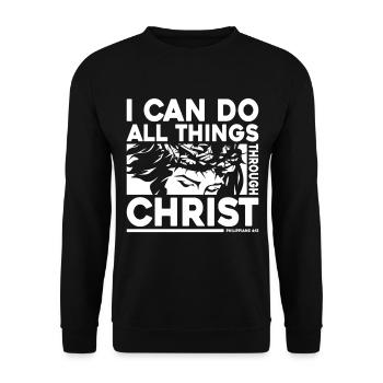 I Can Do All Things Through Christ Philippians 4:13 - Unisex Sweatshirt - black - Front - Alina (178cm) & Michal (187cm)