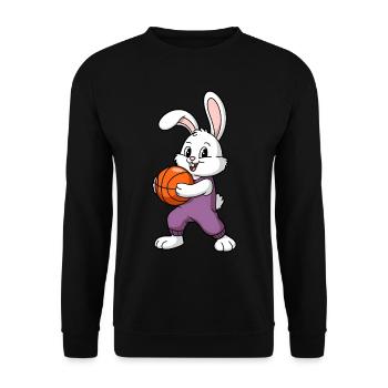 Easter Bunny Playing Basketball Easter - Unisex Sweatshirt - black - Front - Alina (178cm) & Michal (187cm)