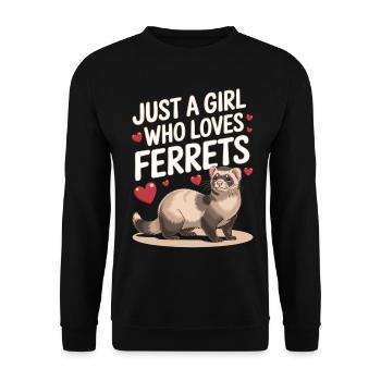 Ferret Lover – Idée cadeau pour les filles - Sweat-shirt Unisexe - noir - Devant - Alina (178cm) & Michal (187cm)