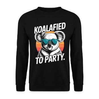 Koala with sunglasses – party atmosphere guaranteed - Unisex Sweatshirt - black - Front - Alina (178cm) & Michal (187cm)