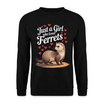 Chemise furet – parfaite pour les amateurs de furets - Sweat-shirt Unisexe - noir - Devant - Alina (178cm) & Michal (187cm)