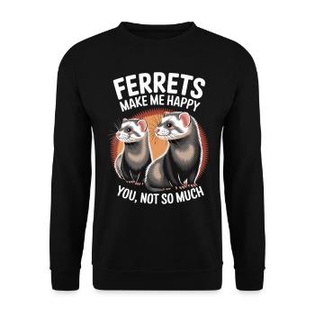 Chemise furet – parfaite pour les amateurs de furets - Sweat-shirt Unisexe - noir - Devant - Alina (178cm) & Michal (187cm)
