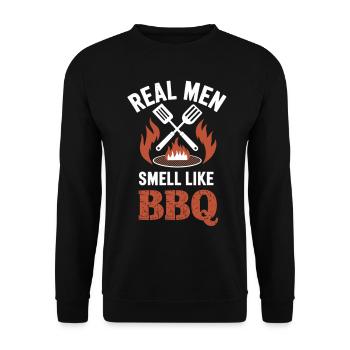 BBQ Master – Men smell like barbecues - Unisex Sweatshirt - black - Front - Alina (178cm) & Michal (187cm)