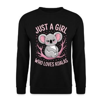 Koala-Shirt – Perfekt für Koala-Liebhaber - Unisex Pullover - Schwarz - Vorne - Alina (178cm) & Michal (187cm)