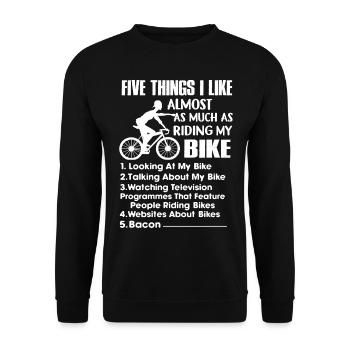 Bicycle 5 Things I Like Almost Bicycle - Unisex Sweatshirt - black - Front - Alina (178cm) & Michal (187cm)