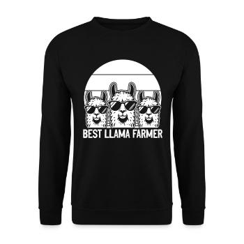 Funny Llama Farmer - Best Llama Farmer - Unisex Sweatshirt - black - Front - Alina (178cm) & Michal (187cm)