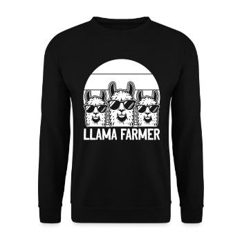 Llama Lover Funny Alpaca - Llama Farmer - Unisex Pullover - Schwarz - Vorne - Alina (178cm) & Michal (187cm)