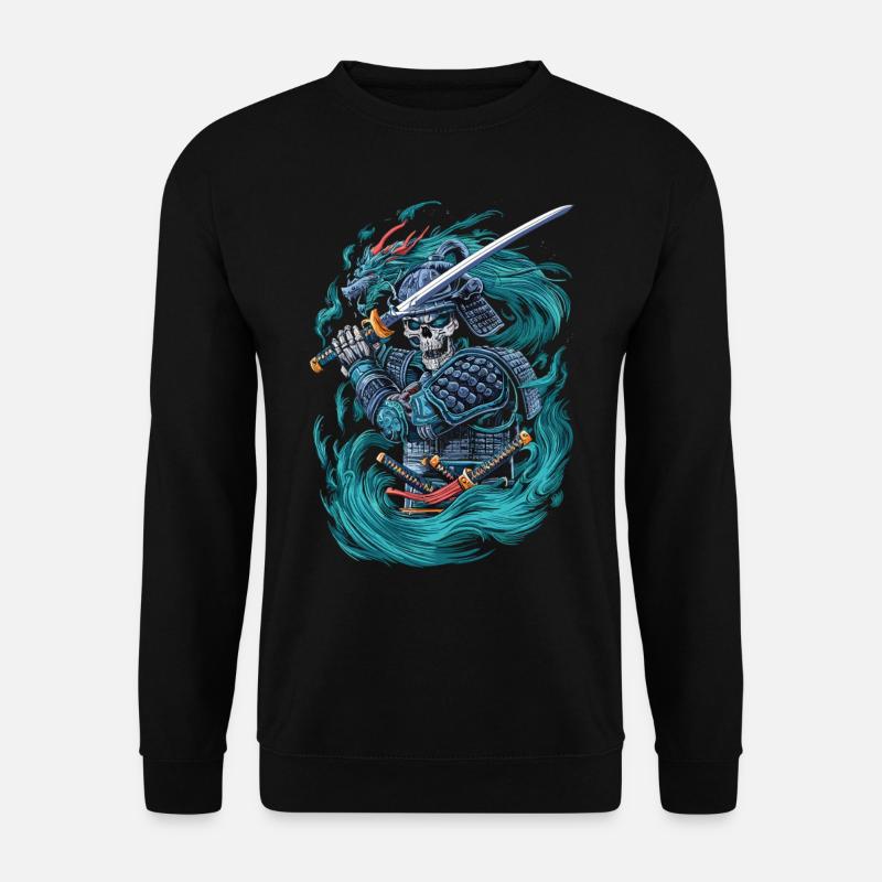 Samouraï squelette avec dragon - Sweat-shirt Unisexe - noir