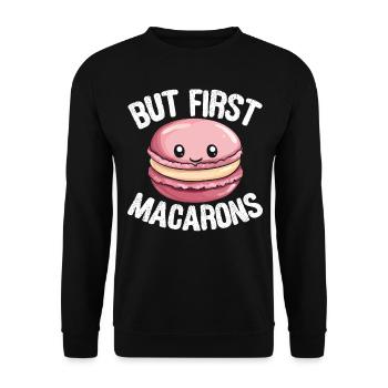 Macaron Baker Chef pâtissier Amateur de macarons - Sweat-shirt Unisexe - noir - Devant - Alina (178cm) & Michal (187cm)