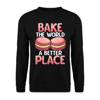 Macaron Bäcker Konditor Macaron-Liebhaber - Unisex Pullover - Schwarz - Vorne - Alina (178cm) & Michal (187cm)