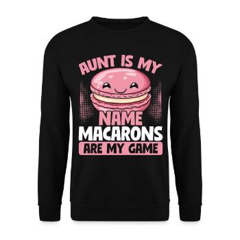 Macaron Baker Chef pâtissier Amateur de macarons - Sweat-shirt Unisexe - noir - Devant - Alina (178cm) & Michal (187cm)